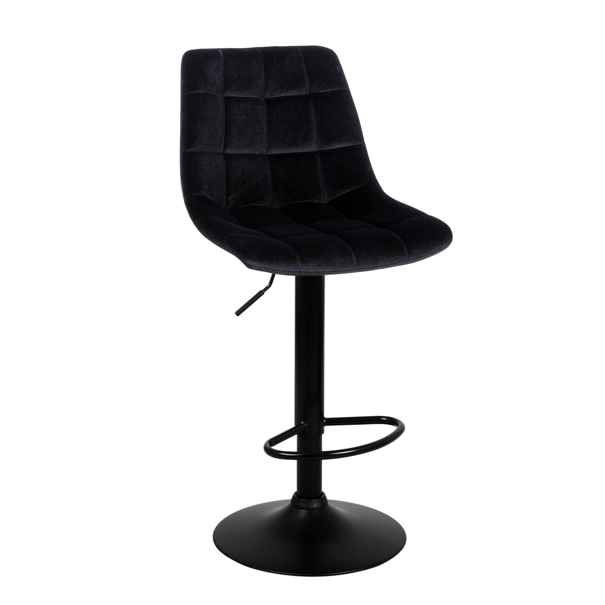 Барный стул на газлифте ЛИОН WX-2821 черный велюр, цвет основания черный