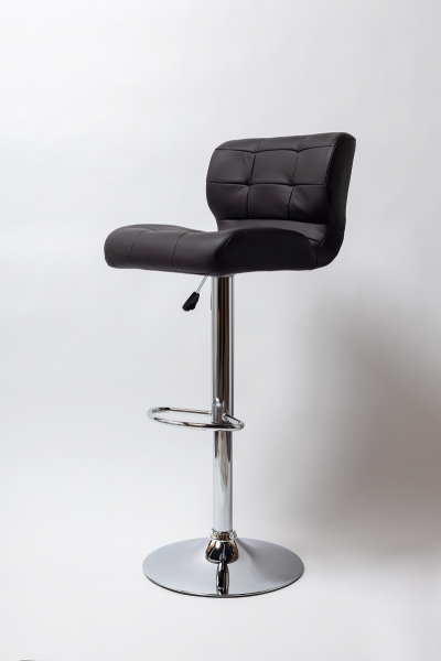 Барный стул на газлифте ВN 1064, цвет коричневый экокожа, основание хром сталь