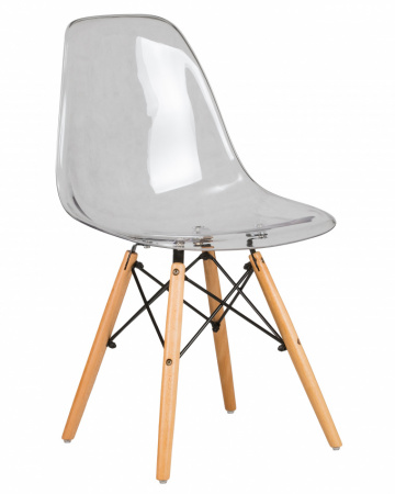 Обеденный стул DOBRIN DSW CASPER, ножки светлый бук, цвет прозрачный