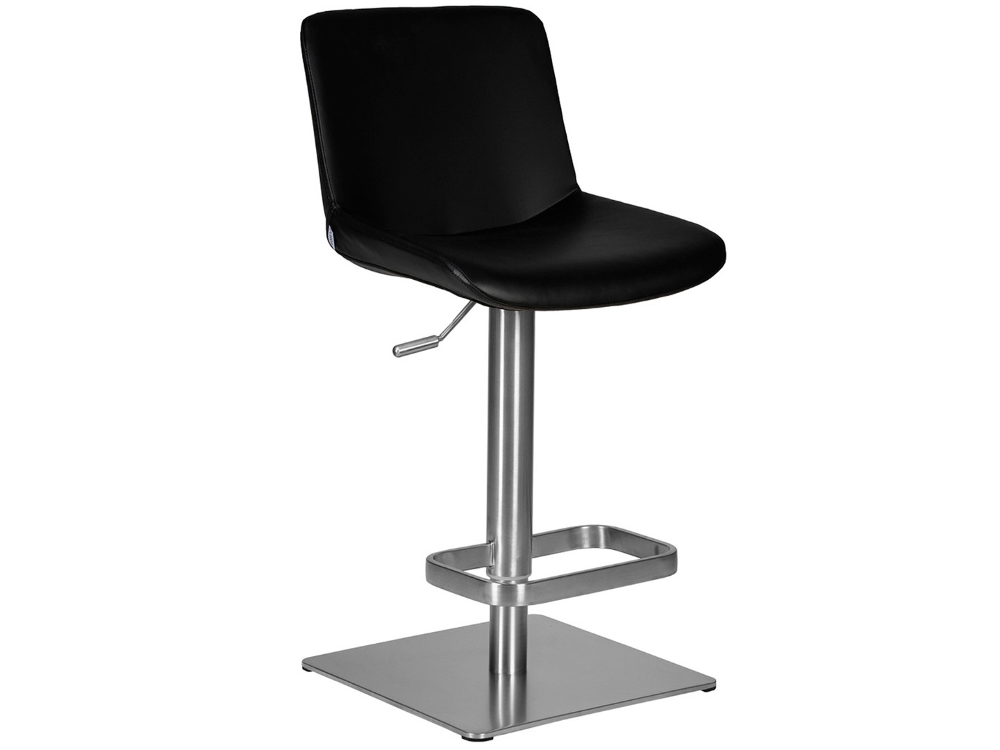 Барный стул на газлифте DOBRIN ALDO LMO-A94D, черный PU YP33-19, основание из нержавеющей стали