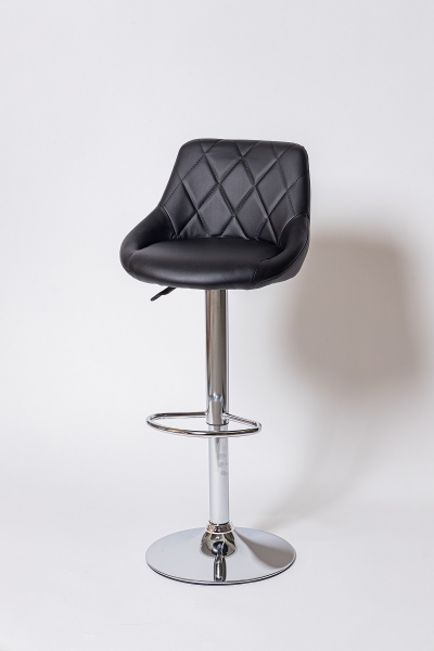 Барный стул на газлифте BN-1054, цвет коричневый, основание хром сталь