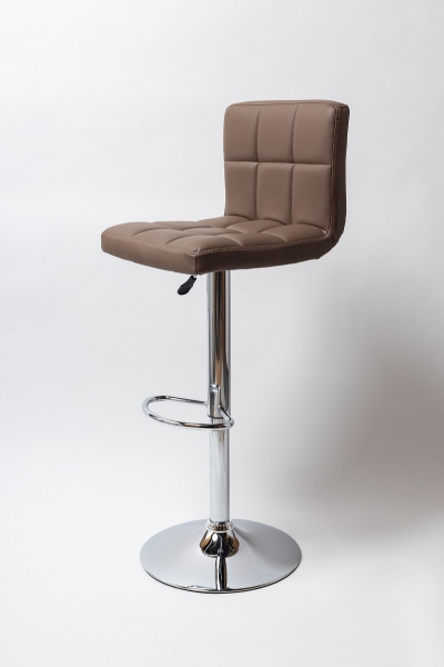 Барный стул на газлифте BN 1012, цвет коричневый, основание хром сталь
