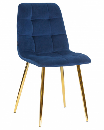 Обеденный стул DOBRIN ALEX, золотые ножки, темно-синий велюр (V108-67)