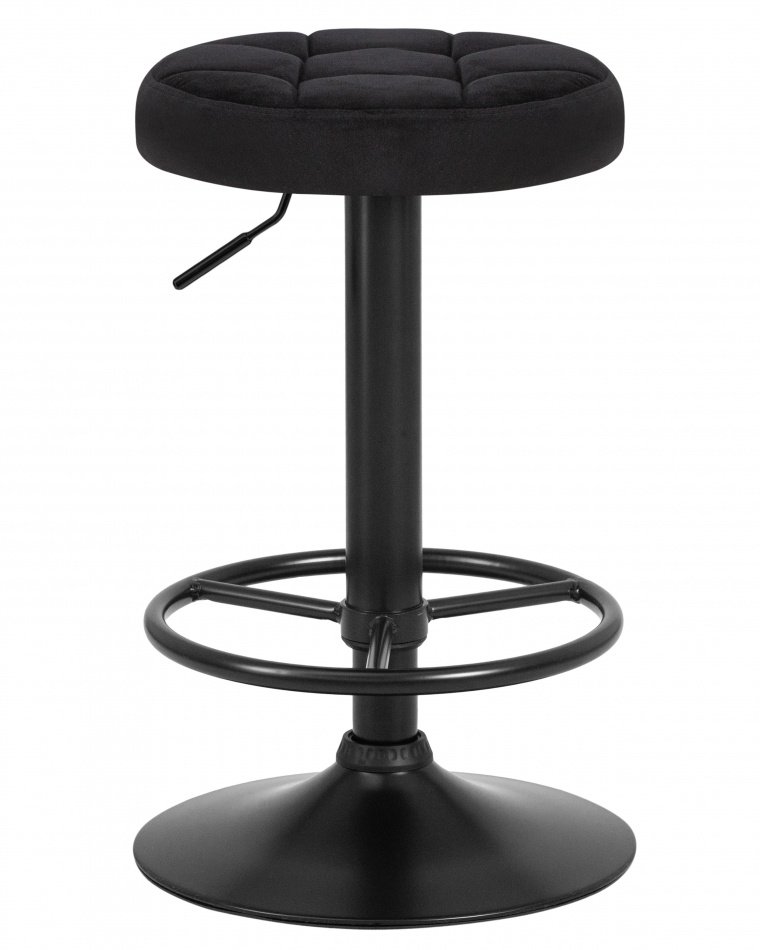 Барный стул на газлифте WX-2009 Спутник черный велюр, цвет основания черный