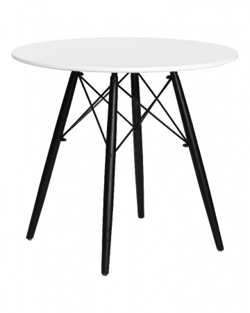 Стол для кухни DOBRIN CHELSEA`80 BLACK LMZL-TD-108, столешница белая, основание черное