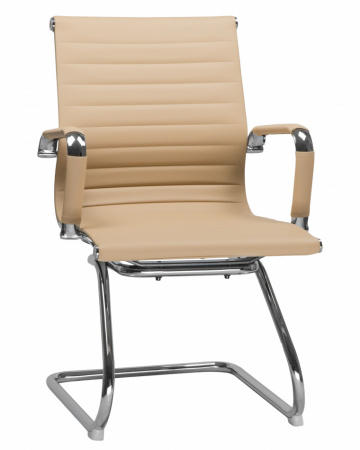 Офисное кресло для посетителей DOBRIN CODY LMR-102N, цвет бежевый, основание хромированная сталь