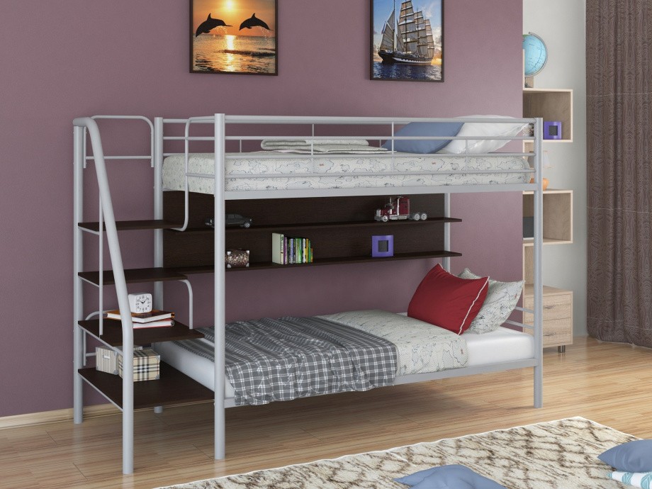 Кровать двухъярусная Толедо П, цвет серый/венге