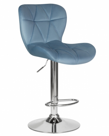  Барный стул на газлифте DOBRIN BARNY LM-5022, пудрово-голубой велюр (MJ9-74), цвет основания хром 