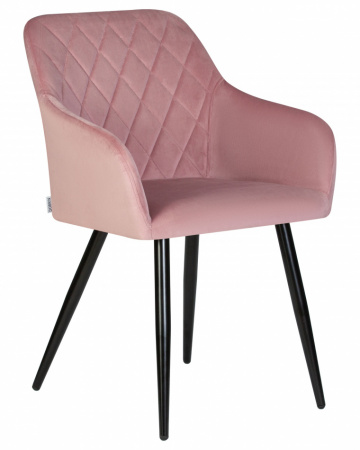 Обеденный стул DOBRIN 8266-LML ROBERT, черные матовые ножки, велюр V108-15 Розовый
