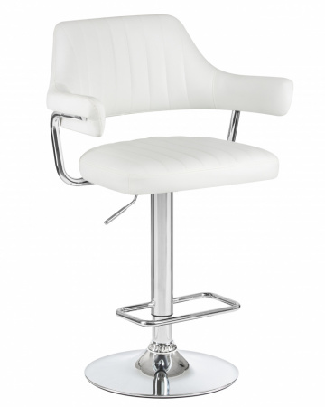 Барный стул DOBRIN CHARLY LM-5019, цвет белый, основание хром 