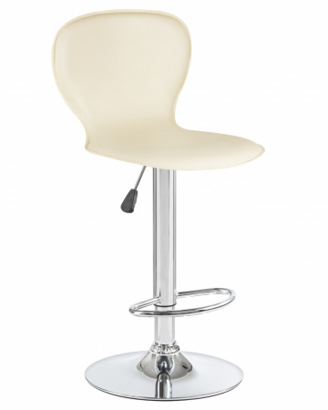 Барный стул на газлифте DOBRIN ELISA кремовый экокожа, цвет основания хром 