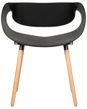 Обеденный стул DOBRIN ALIEN 682PP-LMZL, ножки светлый бук, цвет чёрный пластик (B-03)
