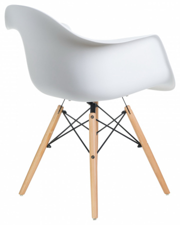 Обеденный стул DOBRIN DAW, ножки светлый бук, цвет сиденья белый пластик