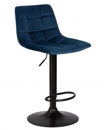 Барный стул на газлифте DOBRIN TAILOR BLACK LM-5017 BlackBase, синий велюр (MJ9-117), черное основание сталь
