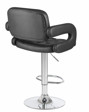Барный стул на газлифте DOBRIN TIESTO LM-3460, серый экокожа, цвет основания хром