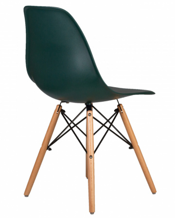 Обеденный стул DOBRIN DSW, ножки светлый бук, цвет тёмно-зеленый (G-13) пластик 