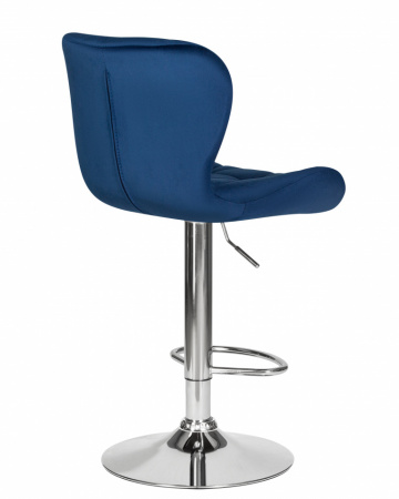 Барный стул на газлифте DOBRIN BARNY LM-5022, синий велюр (MJ9-117), цвет основания хром