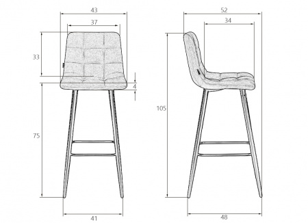Барный стул DOBRIN NICOLE LML-8078, черные матовые ножки, морской волны велюр (108-119)