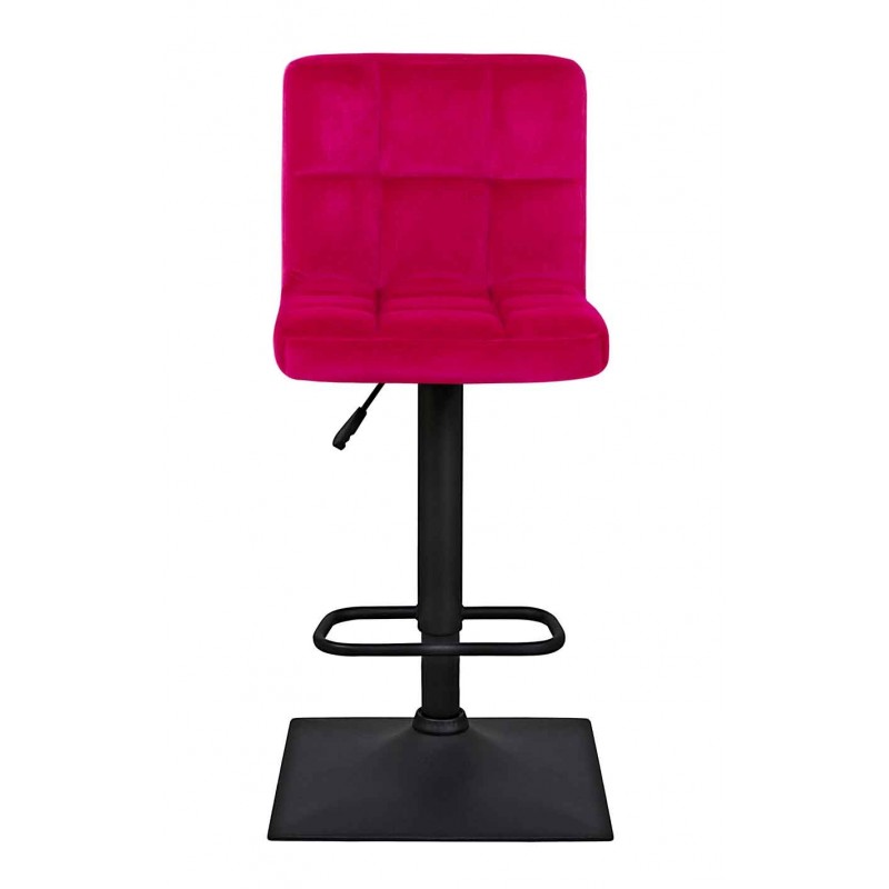Барный стул на газлифте КУРТ бордовый велюр, черное основание 