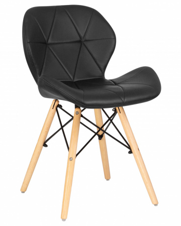 Обеденный стул DOBRIN BUTTERFLY LMZL-302, ножки светлый бук, цвет сиденья черный