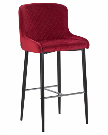 Барный стул DOBRIN CHRISTIAN'75 LML-8297, бордовый велюр (V108-85), черные ножки