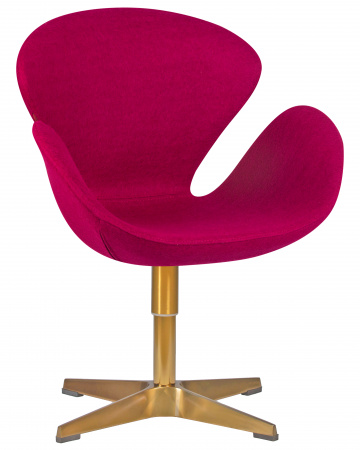 Кресло дизайнерское DOBRIN SWAN LMO-69A, бордо ткань AF5, золотое основание