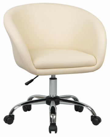 Офисное кресло для персонала DOBRIN BOBBY LM-9500 кремовый PU, основание хромированная сталь