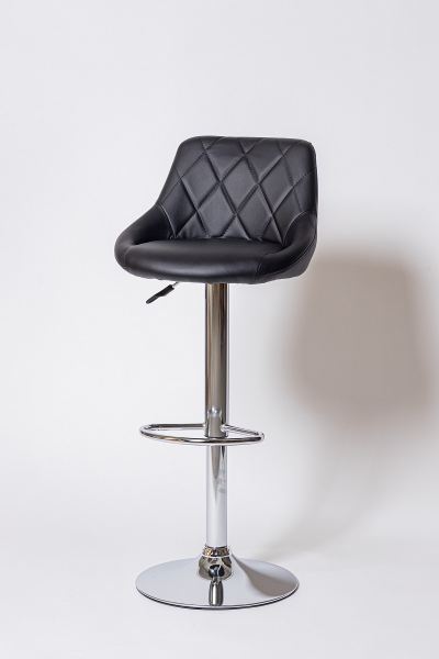 Барный стул на газлифте BN-1054 черный, цвет основания хром