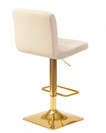 Барный стул на газлифте DOBRIN GOLDIE LM-5016 бежевый велюр, цвет основания золотой