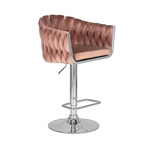 Барный стул на газлифте DOBRIN MARCEL LM-9692 пудрово-розовый велюр (MJ9-32))