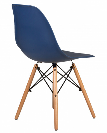 Обеденный стул DOBRIN DSW, ножки светлый бук, цвет тёмно-синий (BE-12) пластик 