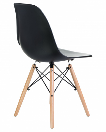 Обеденный стул DOBRIN DSW, ножки светлый бук, цвет чёрный (B-03) пластик 