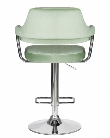 Барный стул на газлифте DOBRIN CHARLY LM-5019, пудрово-мятный велюр (MJ9-87), цвет основания хром 