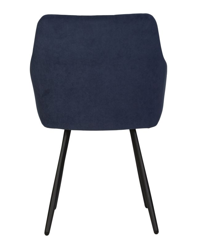 Обеденный стул DOBRIN ROBY, цвет сиденья Catania Dark Blue велюр, цвет основания черный муар