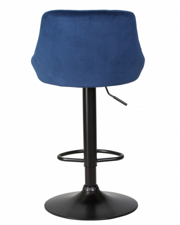 Барный стул на газлифте DOBRIN LOGAN BLACK LM-5007 синий велюр (MJ9-117)