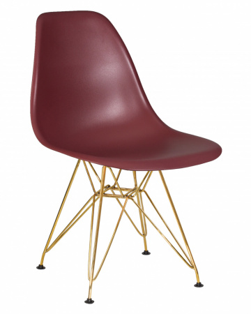 Обеденный стул DOBRIN DSR, ножки золотые, цвет сливовый пластик (R-13)  