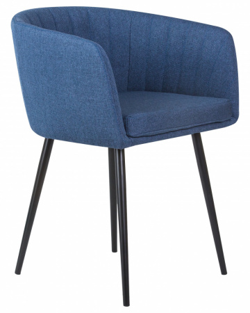 Обеденный стул DOBRIN ALINA LM-7304, синяя ткань, черное основание