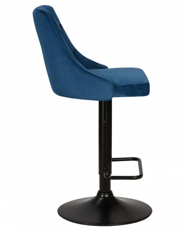 Барный стул на газлифте DOBRIN JOSEPH BLACK LM-5021_BlackBase, синий велюр (MJ9-117), черное основание