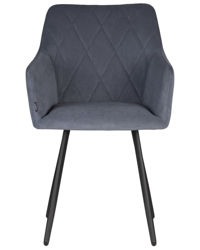 Обеденный стул DOBRIN ROBY, цвет сиденья Catania Steel велюр, цвет основания черный муар