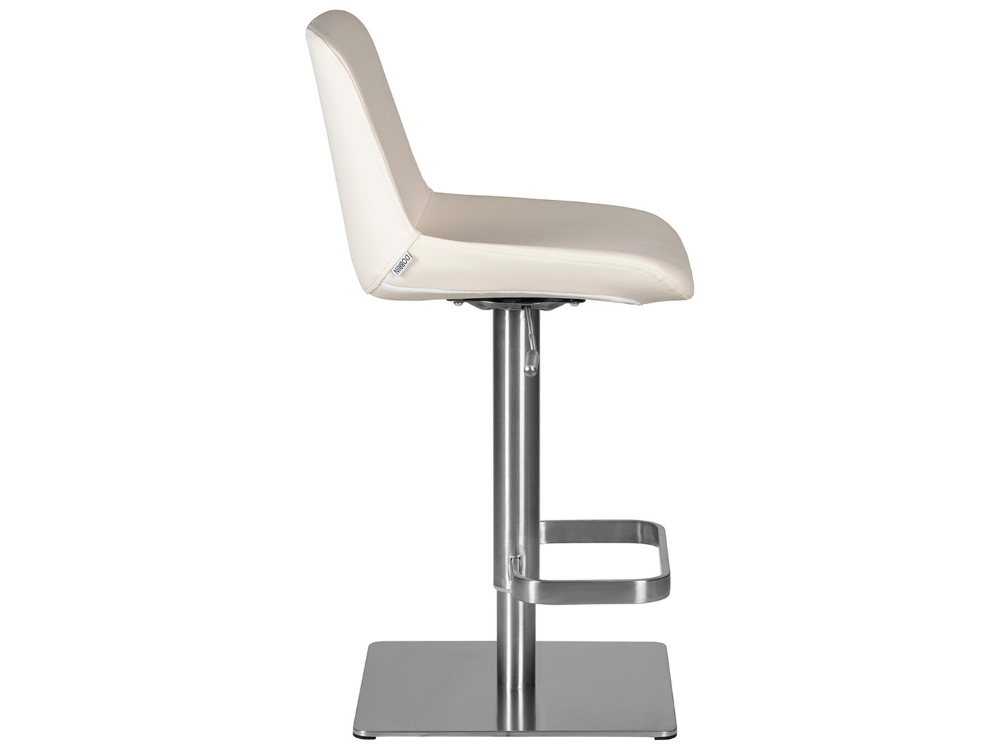 Барный стул на газлифте DOBRIN ALDO LMO-A94D, белый PU P23, основание из нержавеющей стали