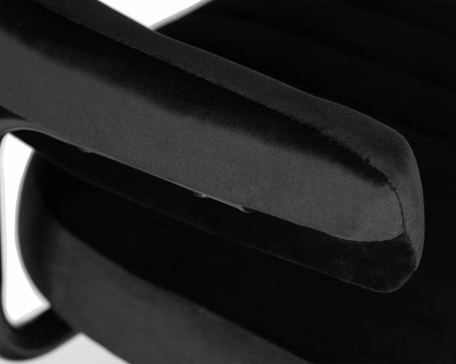 Барный стул на газлифте DOBRIN CHARLY BLACK, черный велюр, цвет основания черный