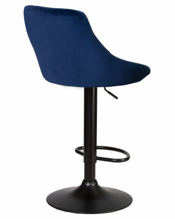 Барный стул на газлифте DOBRIN LOGAN BLACK LM-5007 синий велюр (MJ9-117)