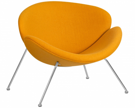 Кресло дизайнерское DOBRIN EMILY LMO-72 желтая ткань AF13, хромированная сталь
