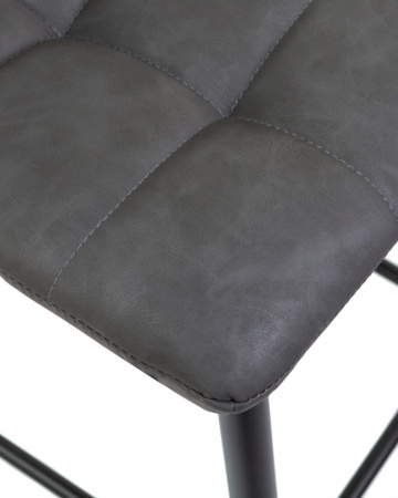 Барный стул DOBRIN NICOLE LML-8078, черные матовые ножки, серая антрацитовая винтажная экокожа (RU-08)
