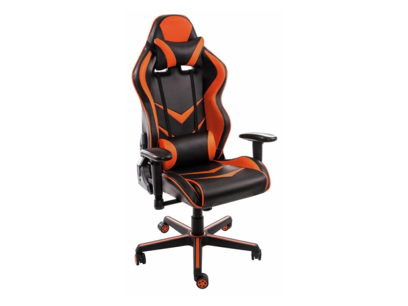 Компьютерное кресло Racer чёрное - оранжевое