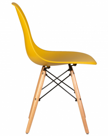 Обеденный стул LMZL-PP638 DOBRIN DSW, ножки светлый бук, цвет горчичный (Y-03) пластик 