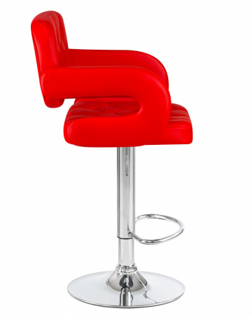 Барный стул на газлифте DOBRIN TIESTO LM-3460, красный экокожа, цвет основания хром 