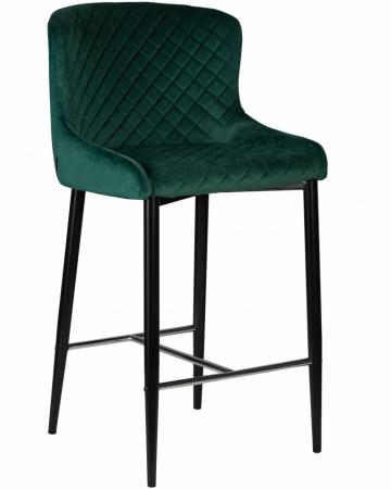 Барный стул DOBRIN CHRISTIAN'75 LML-8297, зеленый велюр (V108-64), черные ножки
