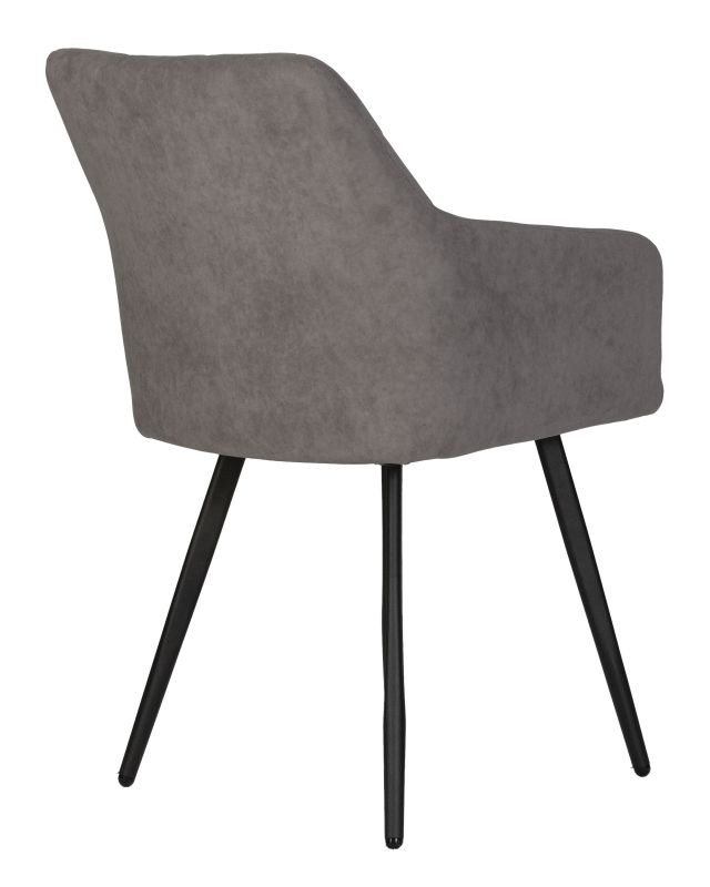 Обеденный стул DOBRIN ROBY, цвет сиденья Catania Stone велюр, цвет основания черный муар