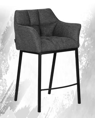 НОВИНКА! Полубарный стул DOBRIN LUCAS COUNTER LMN-1406-1 серый, черное основание